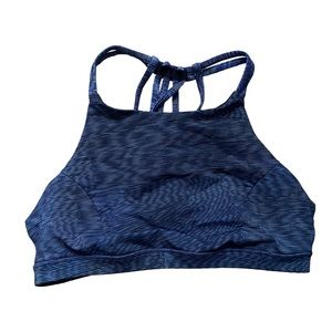 Lululemon Slide With Me Blue Strappy Sports Bra Womens 10